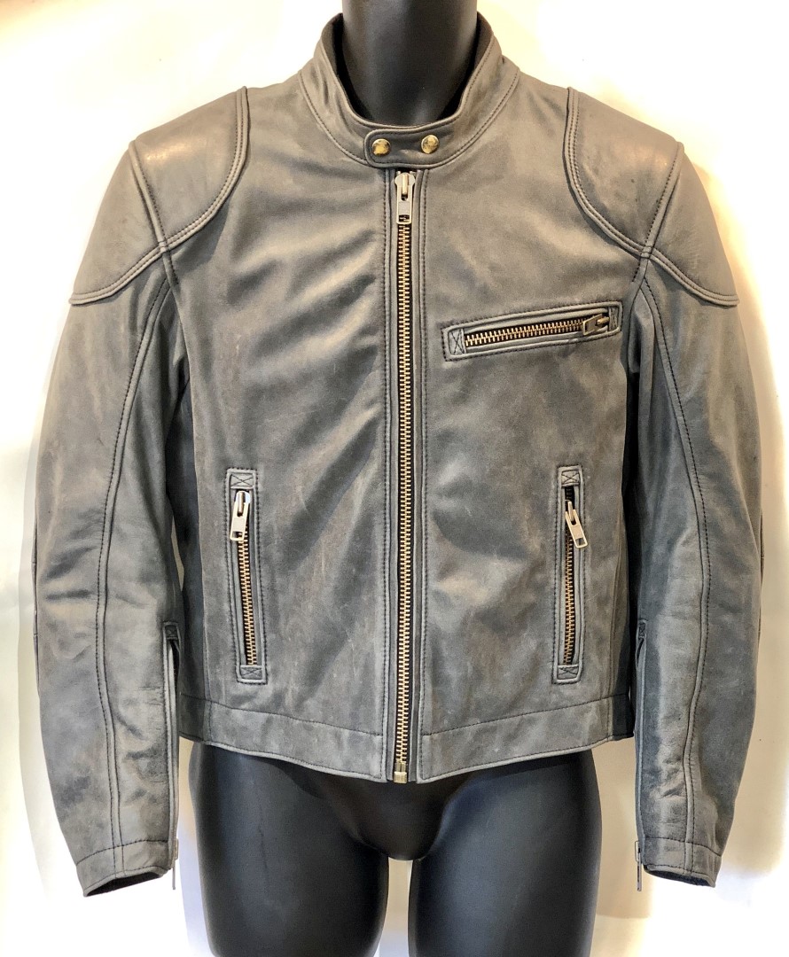 Cafe Racer Jacket Grey Italian hides size 38 (1) | BKS Leather Shop