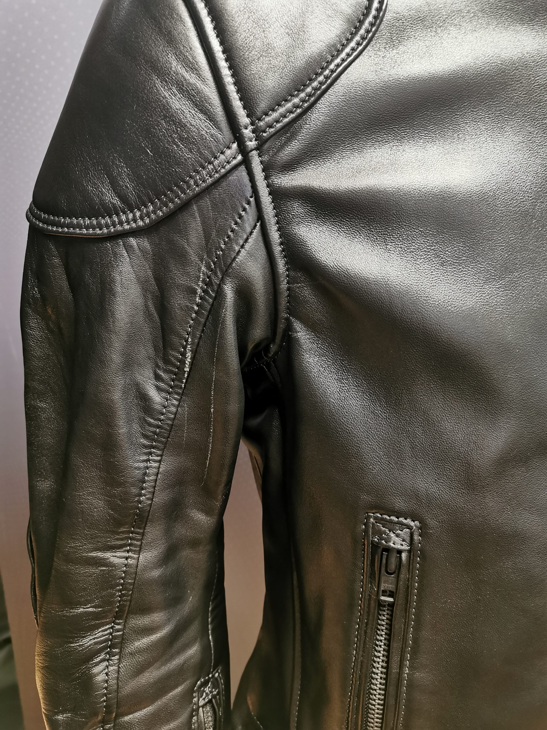 Cafe Racer Jacket in Black French Lambskin size 38 (8) | BKS Leather Shop