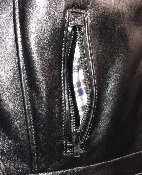 Cafe Racer Jacket in Black French Lambskin size 38 (8) - Image 5